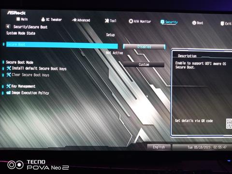 Secure boot açılmıyor