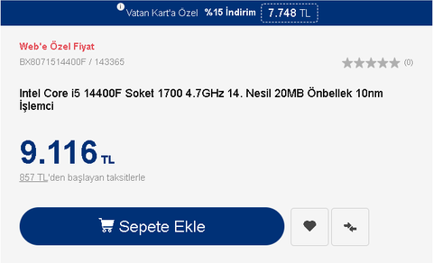 Vatan Bilgisayar Seçili OEM Ürünlerinde Sepette %15 İndirim [ANA KONU]