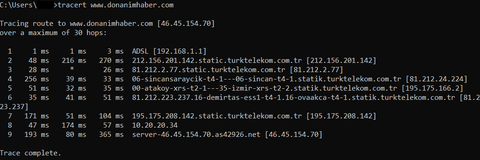 İzmir Türk Telekom VDSL Trace Ping Sorunu hk.