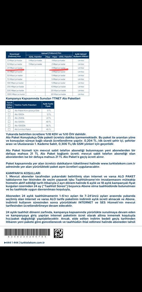 24 Mbps VDSL Türk Telekomda Upload Hızınız Kaç?