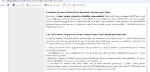 Elektrikte yıllık 4000 kw sınırı nasıl olacak arkadaşlar?