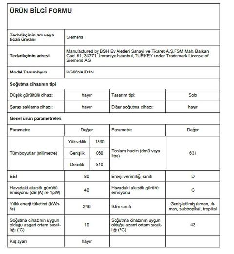 Siemens KG86NAID2N 682 l XXL noFrost Alttan Donduruculu Buzdolabı