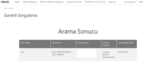 Yurtdışı Asus ekran kartlarında garanti durumu