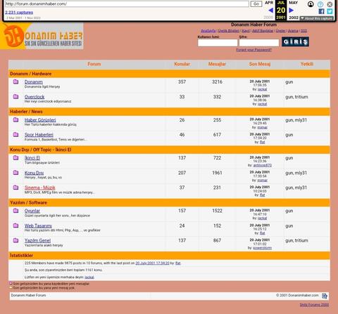Forumun ilk vakitlerine baktım