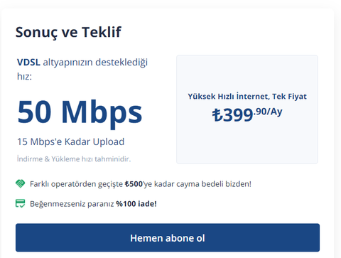 yazlık için taahhütsüz internet tavsiyesi