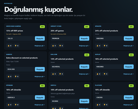 OyunBul.io - Oyun Buluyo | Türkiye'nin En Detaylı Oyun İndirim Bulma Sitesi | 0 Reklam, Ücretsiz