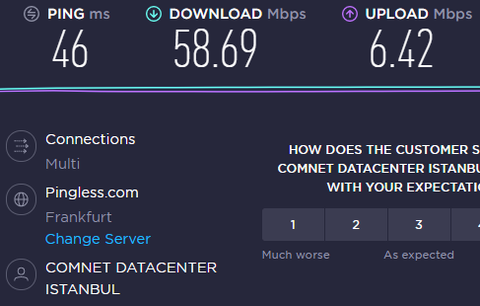 COMNET PİNG DEĞERLERİM / Türktelekomdan geçiş yaptım