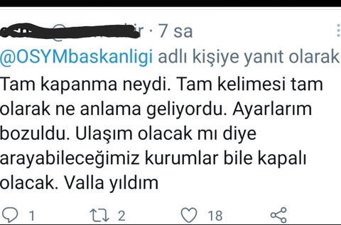 Tam kapanmada ÖSYM'nin  Ales ısrarı...