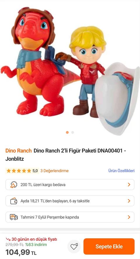 Dino Ranch 2'li Figür Paketi 105TL