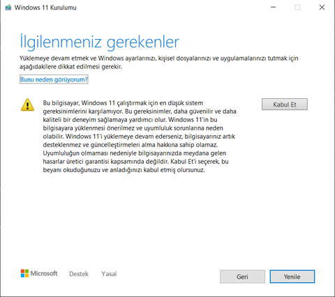 Windows 11 Güncellemesi İşlemci Hatası Alanlar İçin Basit Çözüm