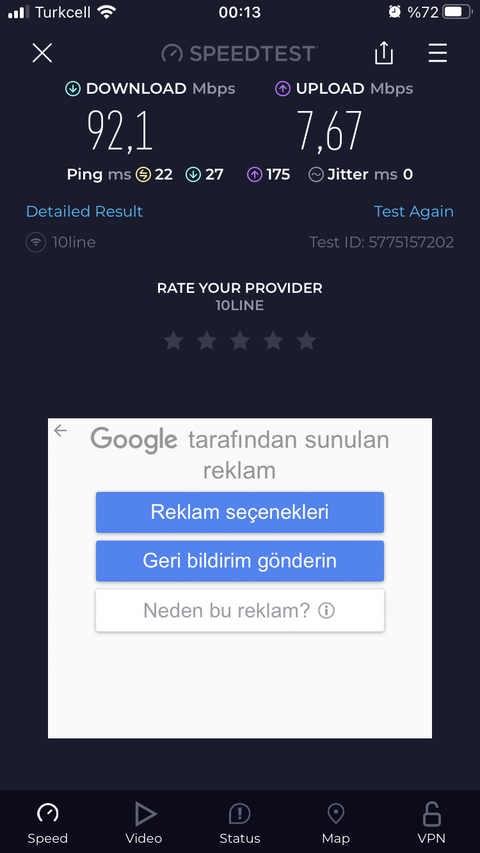 Online net |100 MBPS 135 TL