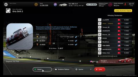 GT7 Time Trial ve Drift Turnuvası