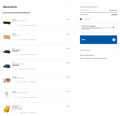 Türkiye - Almanya IKEA Fiyat Karşılaştırması