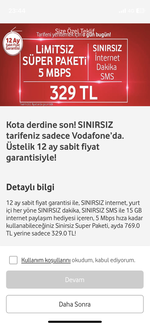 Vodafone Sınırsız Tarifeler 2023 - Yeni Bilgiler ve Fiyatları