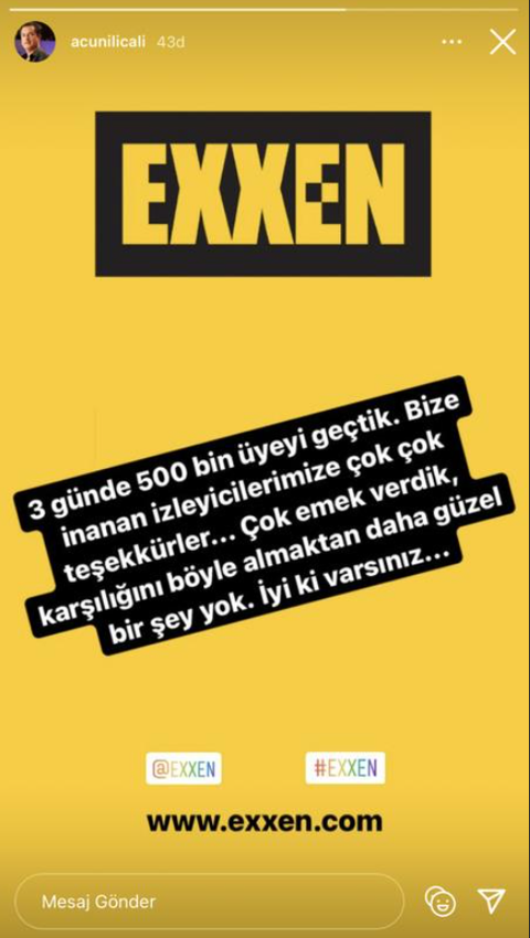 Exxen'e 3 Günde 500.000 Kişi Üye Oldu