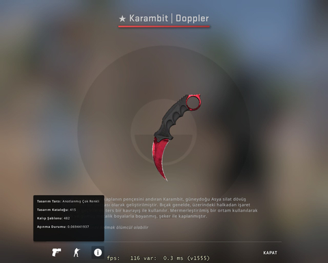 SATILIK Karambit Ruby 7500$