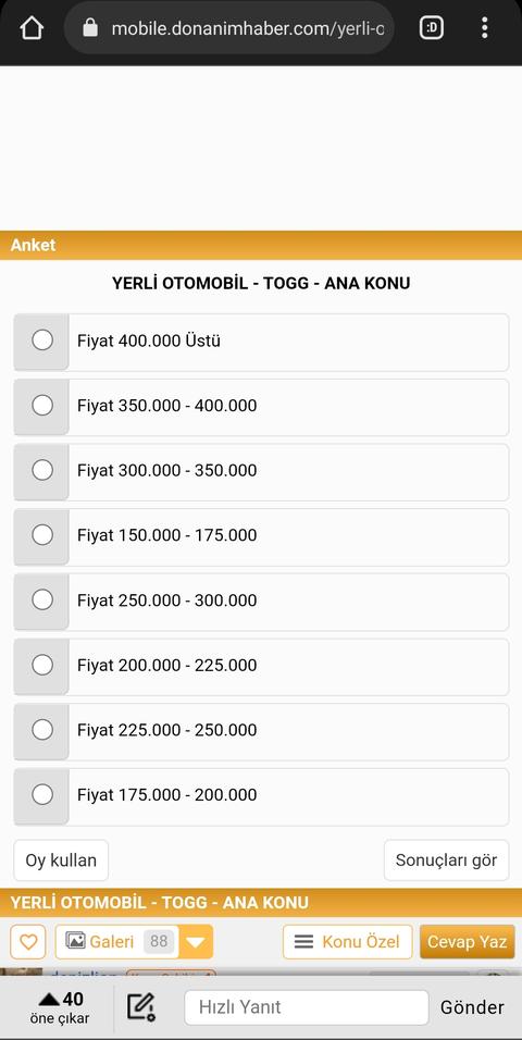  YERLİ OTOMOBİL - TOGG - ANA KONU