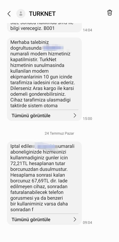 TÜRKNET İPTAL İŞLEMLERİ