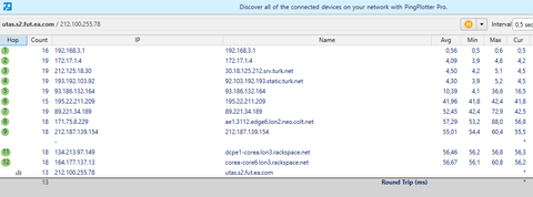 Fıfa adreslerine tracert testi - ping testi
