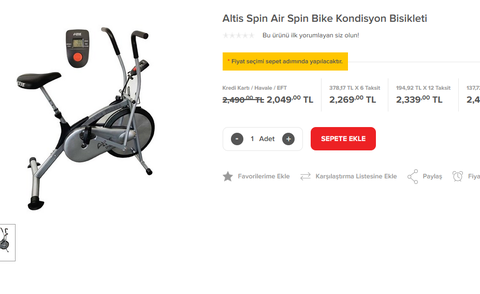 Altis Spin Air Spin Bike Kondisyon Bisikleti 2049TL