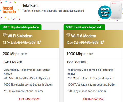 Vodafone Link AT 58 GB - Ev İnterneti 500TL Kazan Referans Konusu