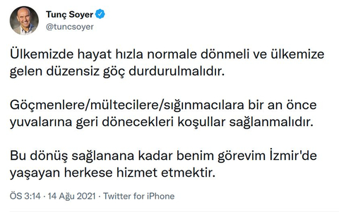 Tunç Soyer: 'Flamingoların da başkanıyım' dedim, sığınmacılara mı sahip çıkmayacağım?