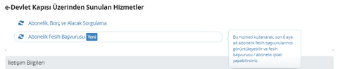 E-DEVLET ÜZERİNDEN ABONELİK FESİH İŞLEMİ [ANA KONU]