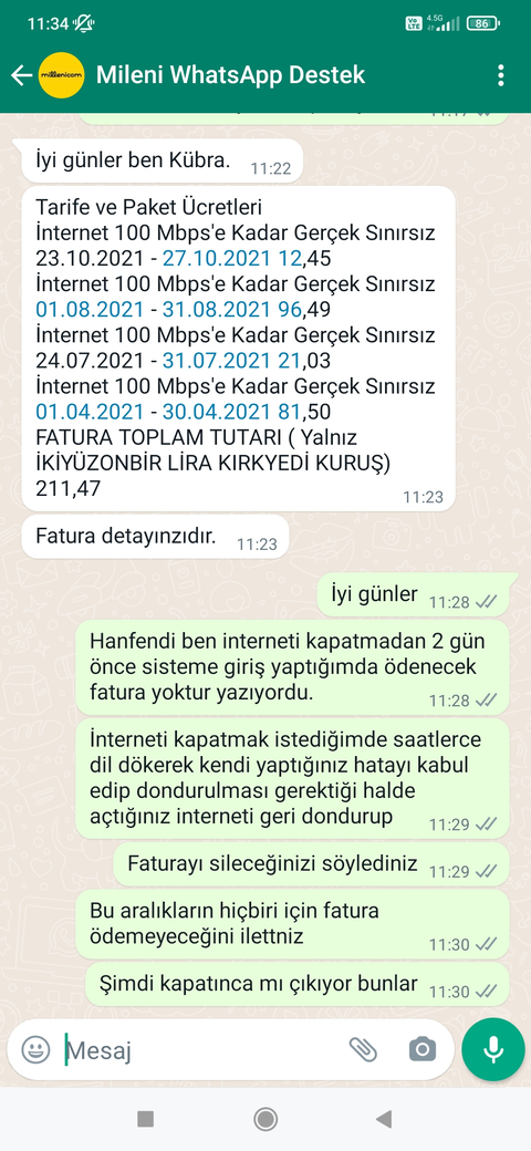 Milenicom'un 6 senelik müşterisine adreste altyapı olmayınca iptal sonucu attığı kazık