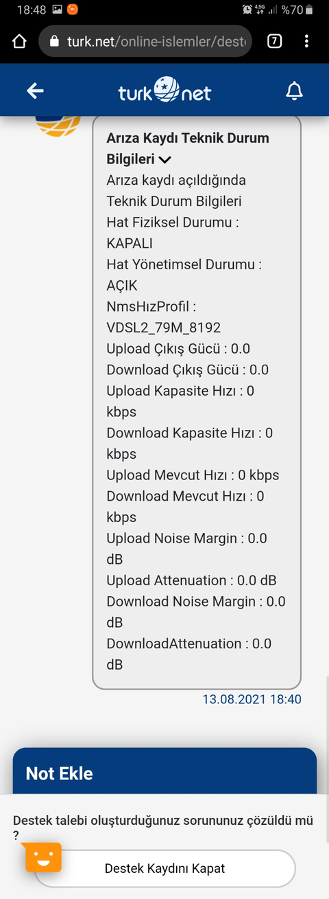 Turknet Düzenli Yavaşlık ve 1- 2 günlük kopma problemi.