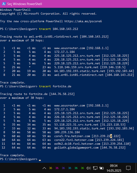 Turknet primetime'da baazen ping olması