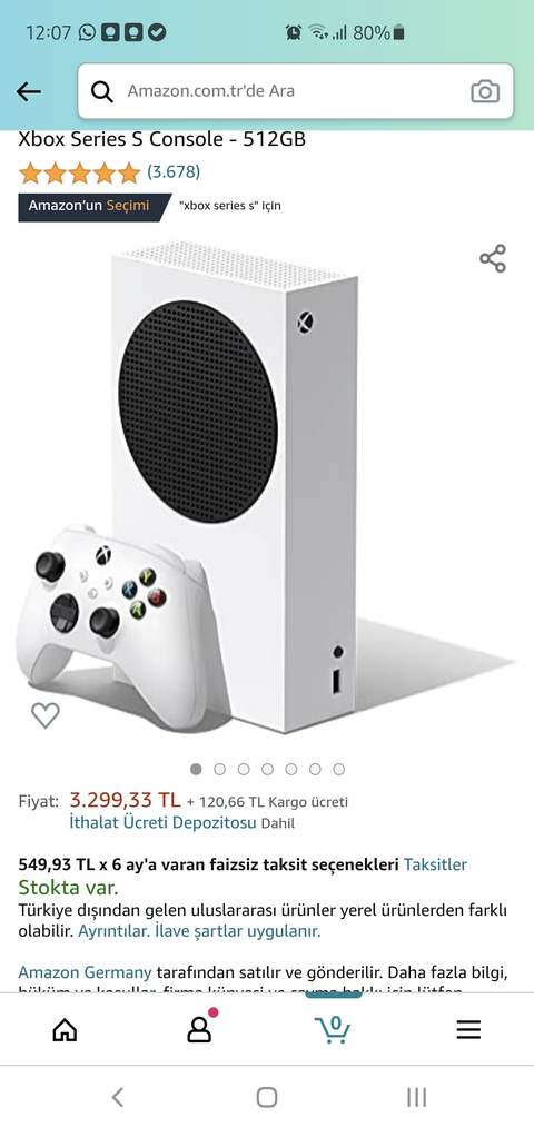 Xbox Series S Console - 512GB 3.700 TL  Tükendi