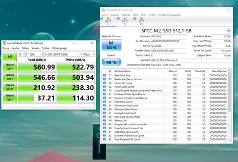 Silicon Power A55 SP512GBSS3A55M28 512 GB M.2 SSD Test Sonuçları