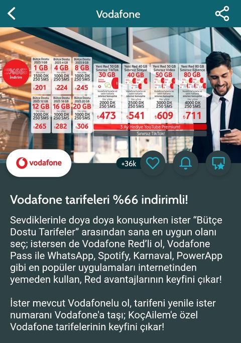 Vodafone Koçailem Kodları Satılıktır