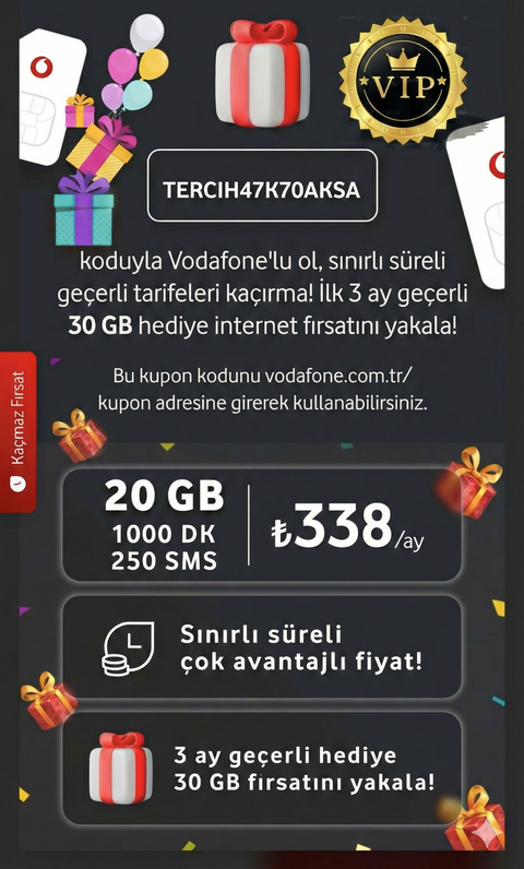 Vodafone Link AT 58 GB - Ev İnterneti 500TL Kazan Referans Konusu