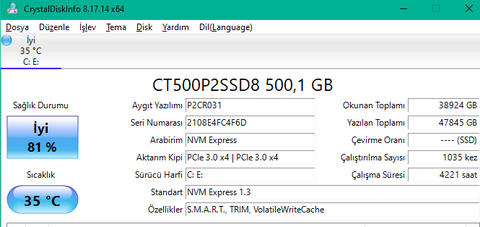 Monster Abra 16.6.3, Kingston NV1 SSD destekler mi?