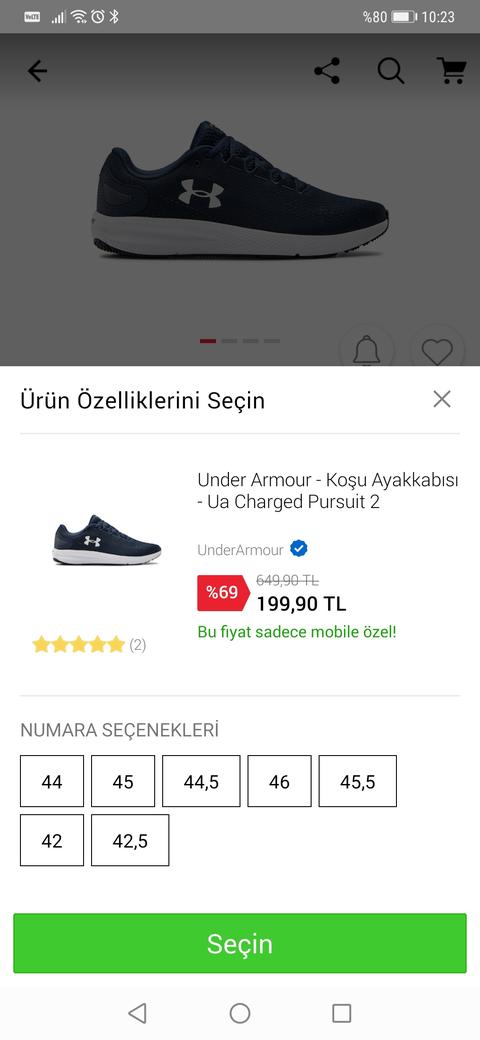 Under Armour Ua Charged Pursuit 2 N11 199.90 TL