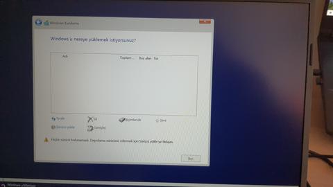 windows kurulumunda diskler gözükmüyor [ÇÖZÜLDÜ]