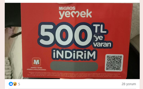 Migros yemek 500TL ye varan indirim furyası?