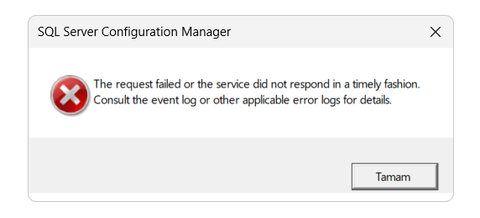 SQL SERVER BAĞLANTI HATASI