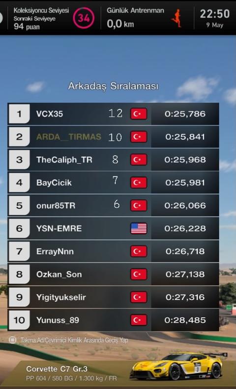 GT7 Time Trial ve Drift Turnuvası