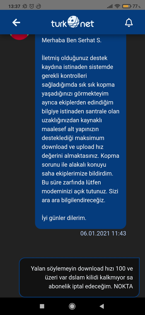 Turknet (mahalle takımı iss firması, çözüm sunmak yerine problem yaratan firma) 