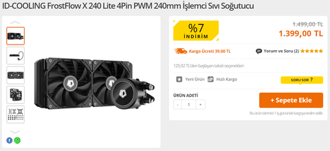 ID-COOLING 5'li Kasa Fanı 444 TL