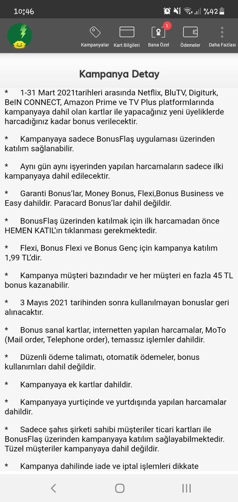 Bonusflasa Özel Dizi ve Film platformlarında harcadığın kadar bonus(45 lira)