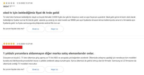 TCL NİN FİYAT VE SERVİS POLİTİKASINI ELEŞTİRİNCE ÇIKAN MARKA FAN BOYLARI.