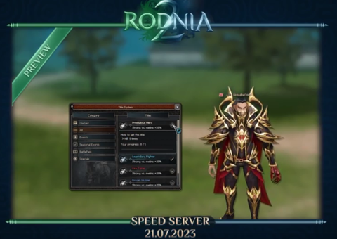 Rodnia2 | GLOBAL | Speed Server FAME | Açılış : 21.07.2023 | 1-120 | Orta PvM | Sezonluk Etkinlikler