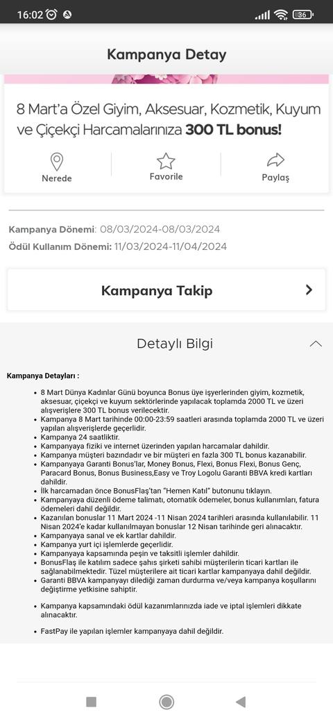 Garanti Bonus Kadınlar Günü 2000/300 TL Bonus