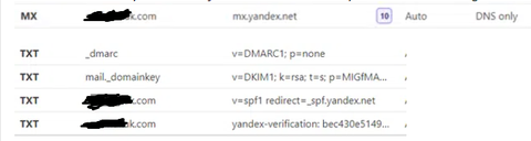 Yandex kurumsal mail kurulumu mx kaydı tamamlama