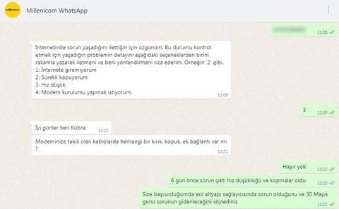 Millenicom, bana sormadan hızımı düşürdü