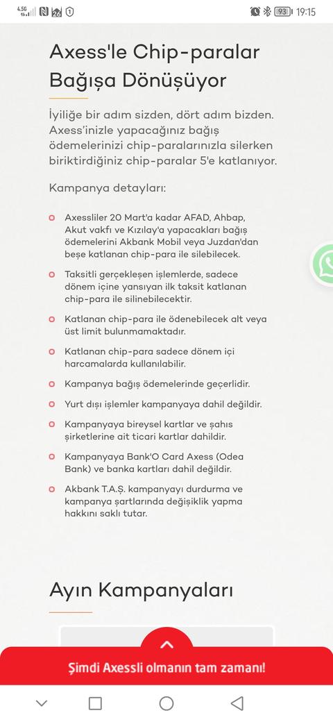 Axess'le Chip-paralar Bağışa Dönüşüyor! Hem de 5 kat!