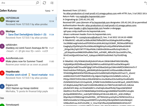E-MAİLLER NEDEN KOD OLARAK GÖZÜKÜYOR  ?